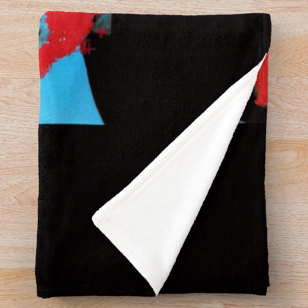 Talking Heads-inspired plush blanket featuring the "Remain in Light" album artwork