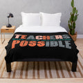Distressed Retro Teachers Saying Plush Blanket