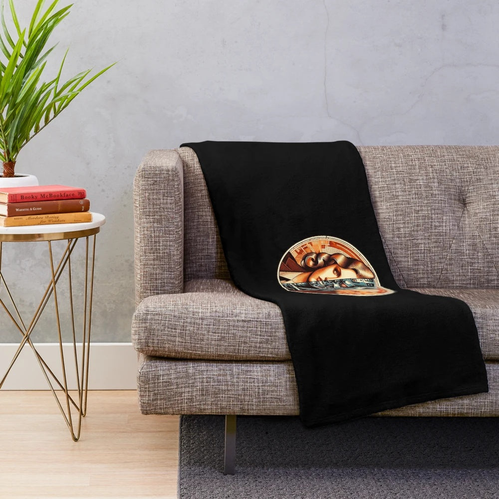 Retro Terminator-Inspired Plush Blanket