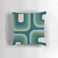 Mid-century modern style throw pillow with a stylish 1960s pattern