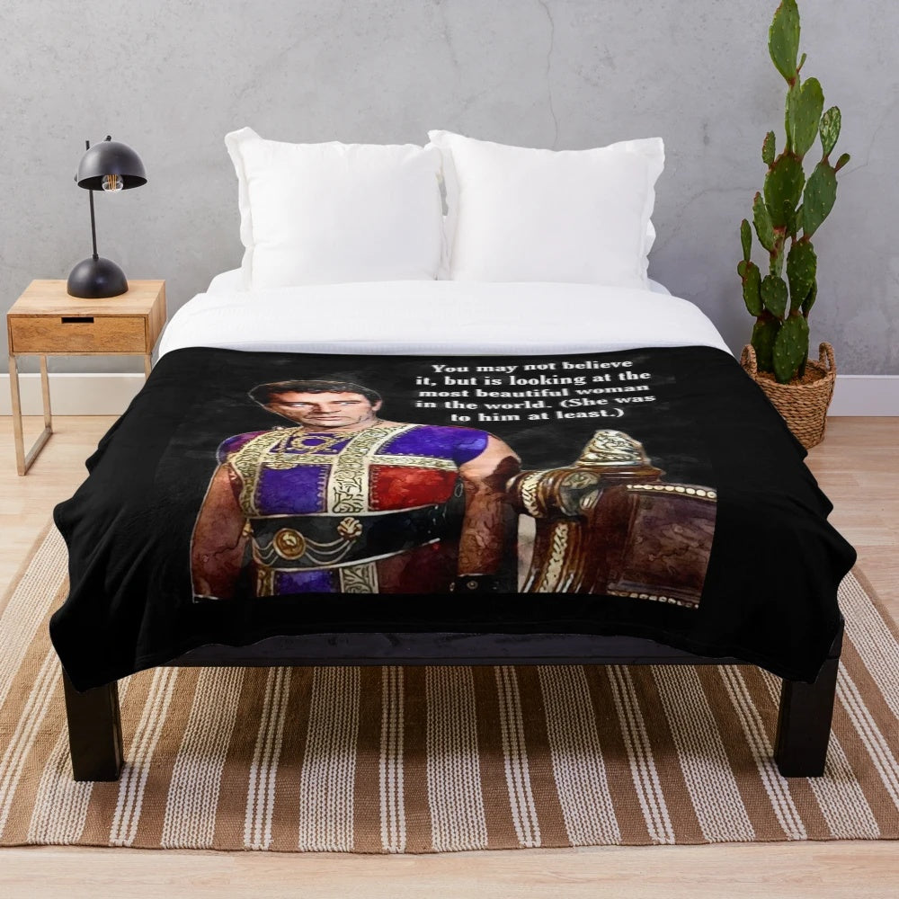 Plush blanket featuring Richard Burton as Marc Antony in classic historical film