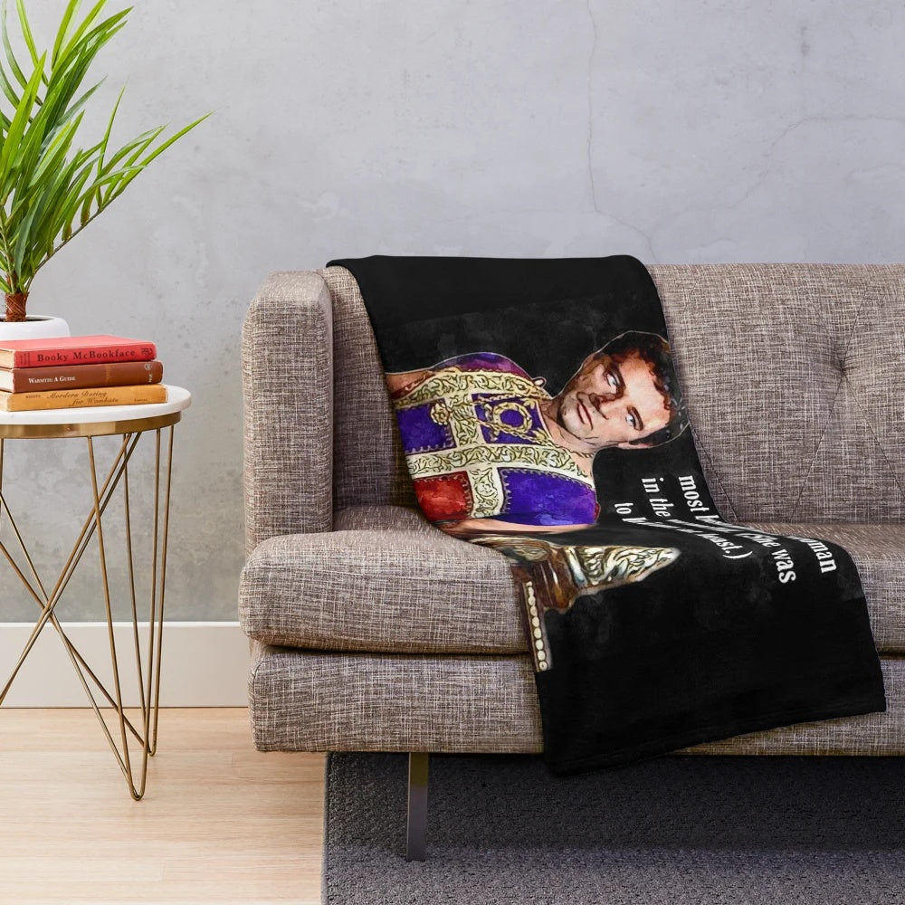 Plush blanket featuring Richard Burton as Marc Antony in classic historical film