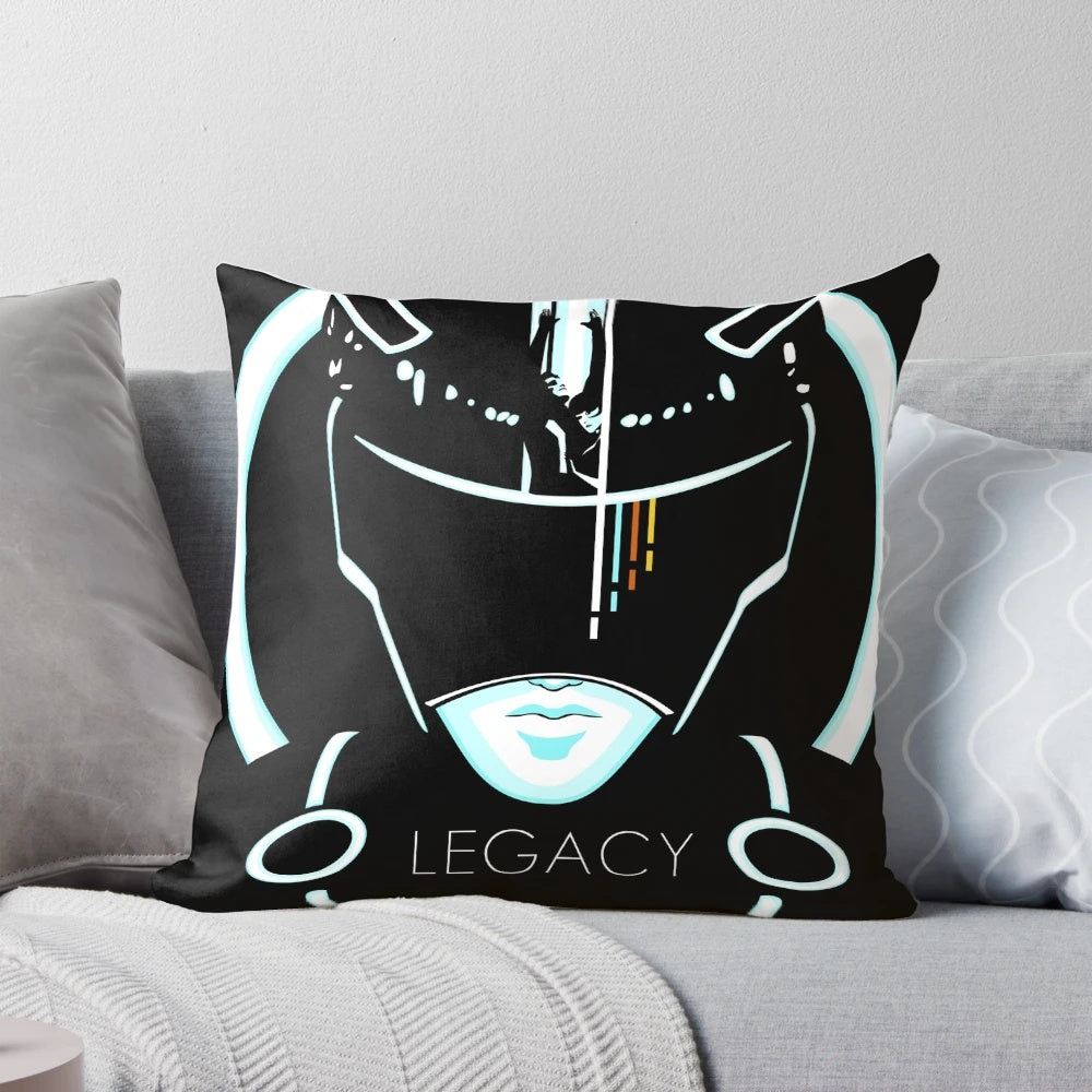 Tron Legacy-inspired pillow with 8-bit graphics and retro gaming design