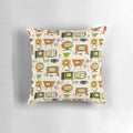 Retro TV Pearl Orange Mid-Century Pillow with Atomic Age and Space Age Inspired Design