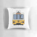 Tyne and Wear Metro inspired throw pillow with a 1980s retro design