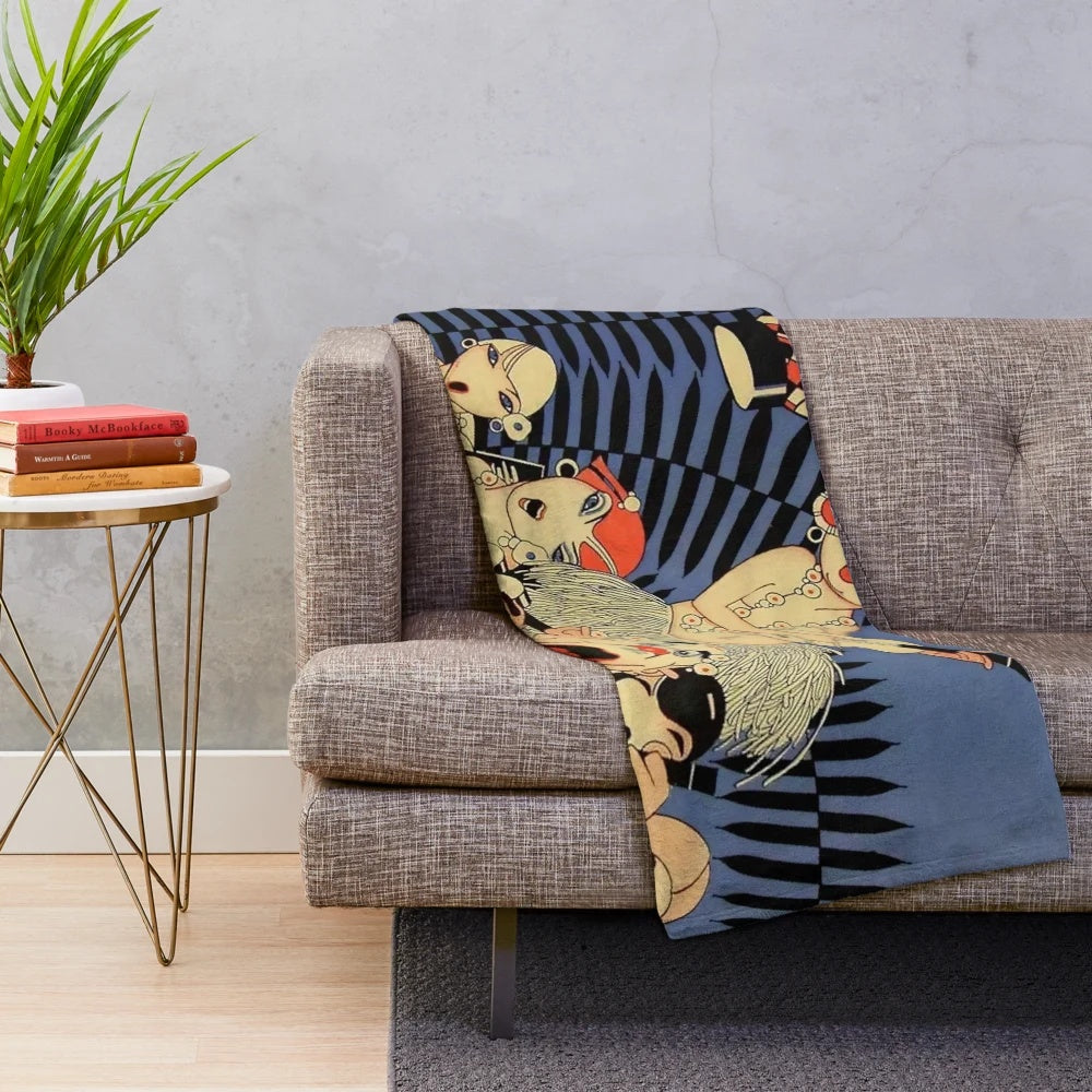 Cozy plush blanket featuring vintage ukulele band cover art by Jose Carlos