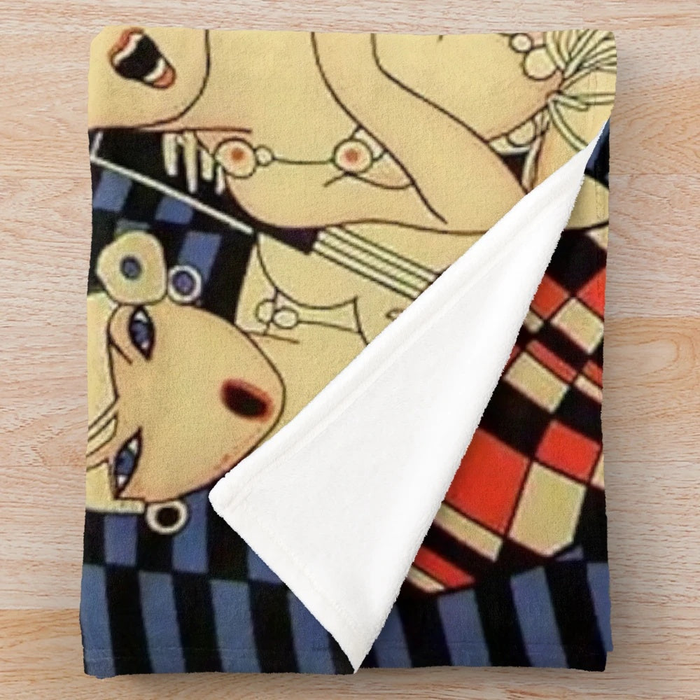 Cozy plush blanket featuring vintage ukulele band cover art by Jose Carlos