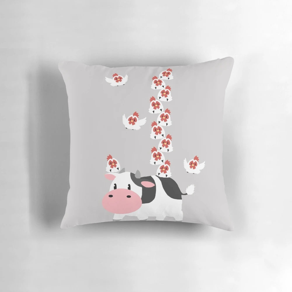 Adorable Cow and Chicken Pillow Inspired by the Harvest Moon Video Game Series