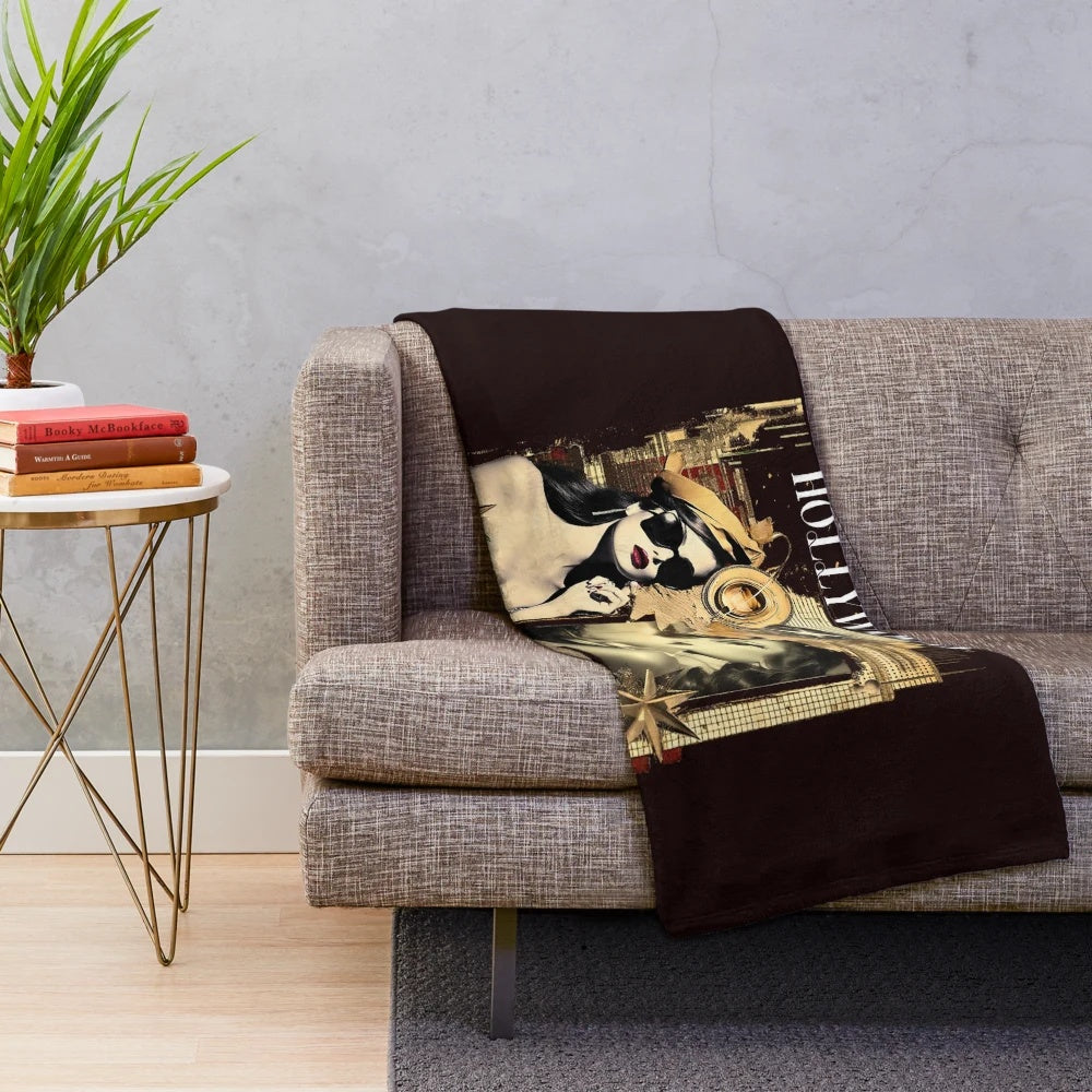Retro Vintage Hollywood California Design Plush Blanket