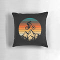 Retro vintage downhill mountain bike decorative pillow for outdoor sports enthusiasts