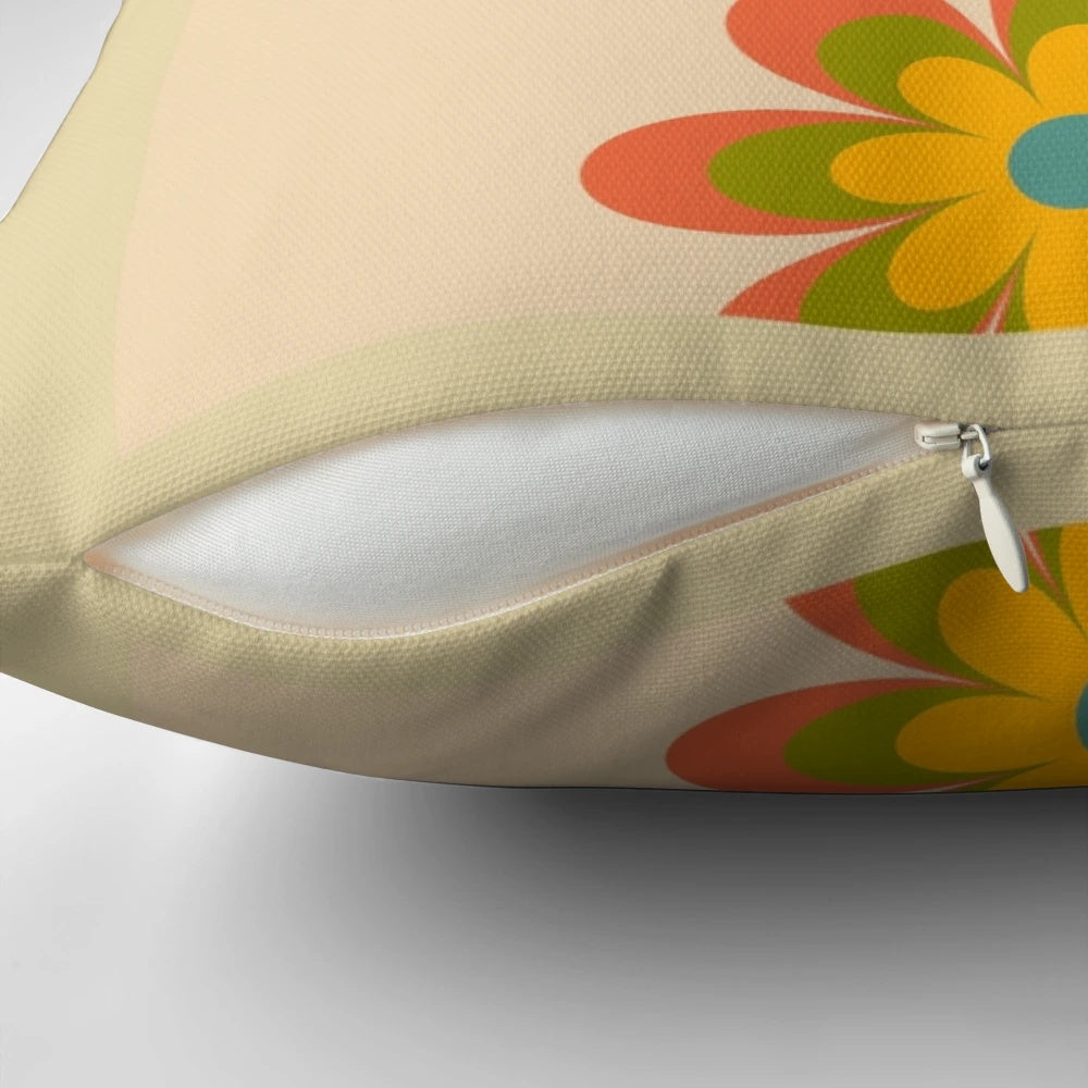 A plush, retro-inspired pillow featuring a vintage-style word art design by artist Stephanie 1.