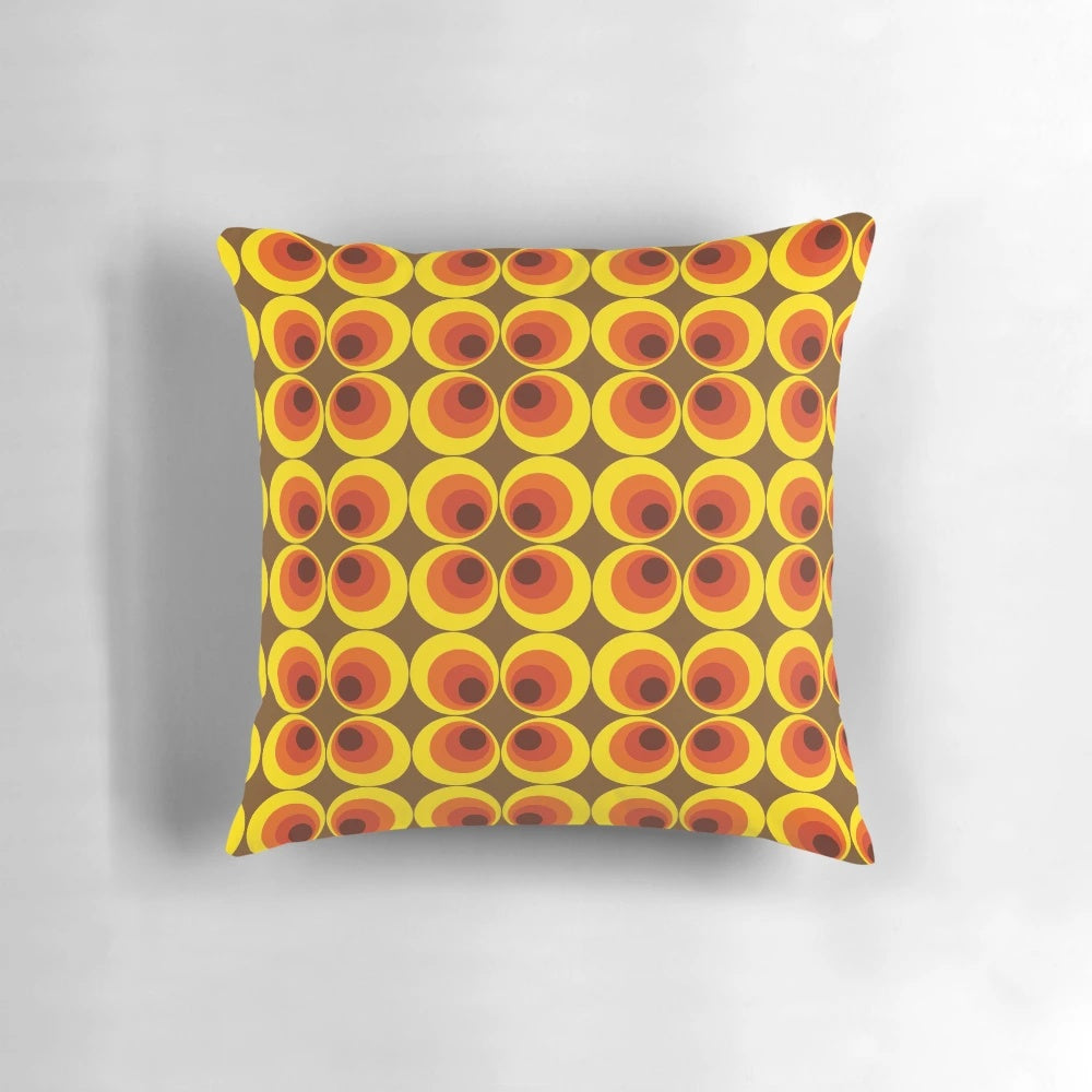 Retro vintage geometric pattern decorative pillow for 50s 60s 70s style