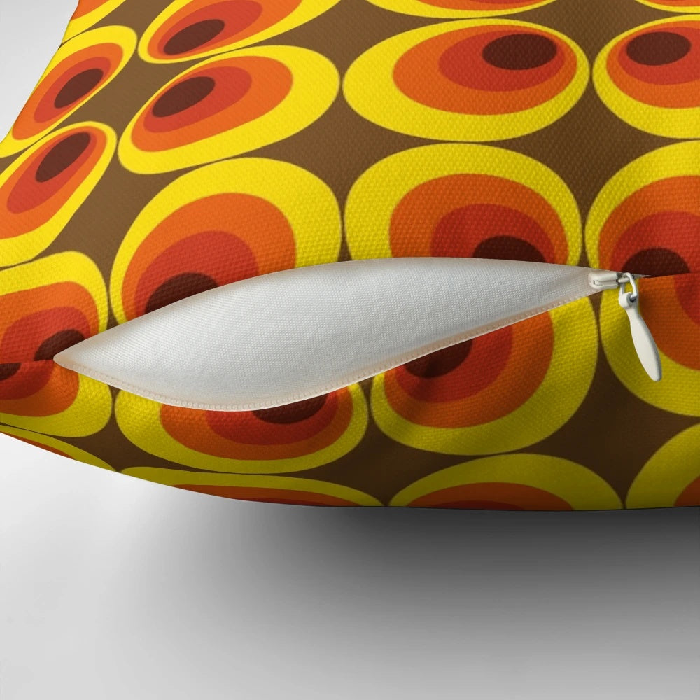 Retro vintage geometric pattern decorative pillow for 50s 60s 70s style