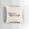 Vintage-inspired Delorean-style throw pillow for Back to the Future and retro car enthusiasts