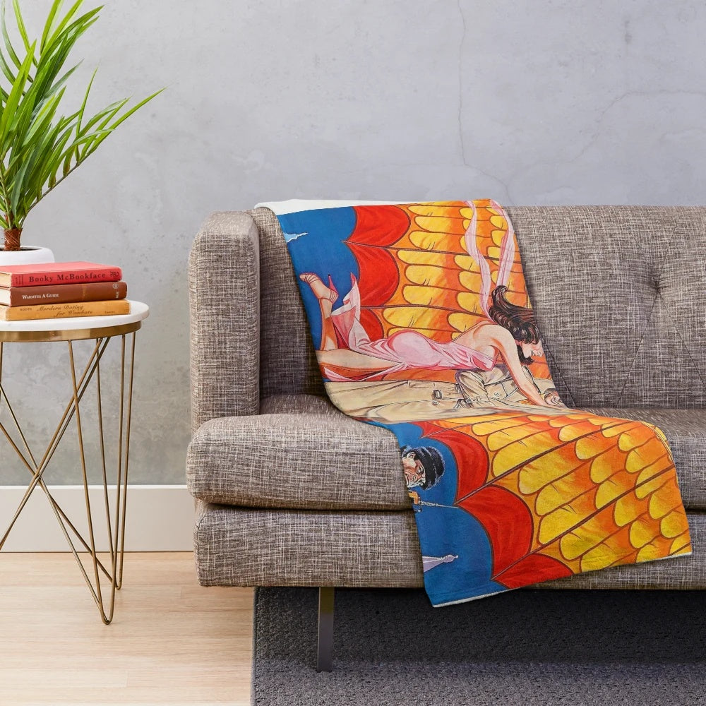 Retro vintage condor movie inspired plush blanket