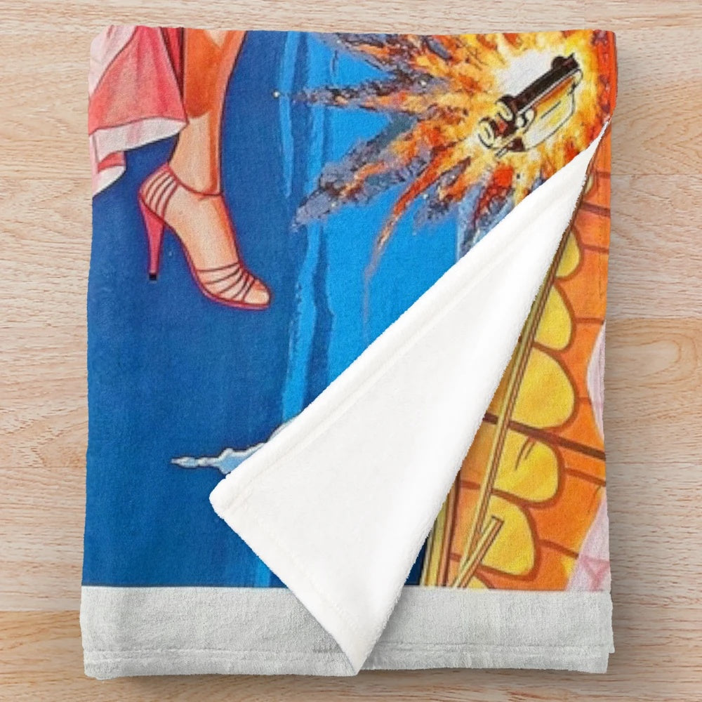 Retro vintage condor movie inspired plush blanket