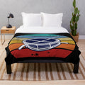 Retro vintage-style plush blanket featuring snare drumsticks for musicians and drummers