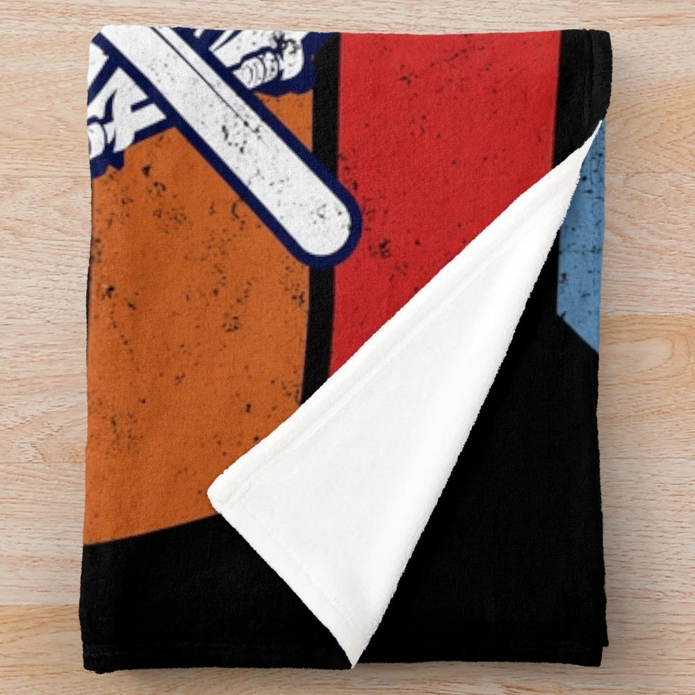 Retro vintage-style plush blanket featuring snare drumsticks for musicians and drummers