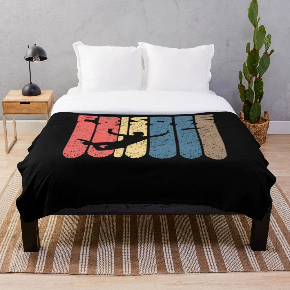 Retro vintage ultimate frisbee plush blanket
