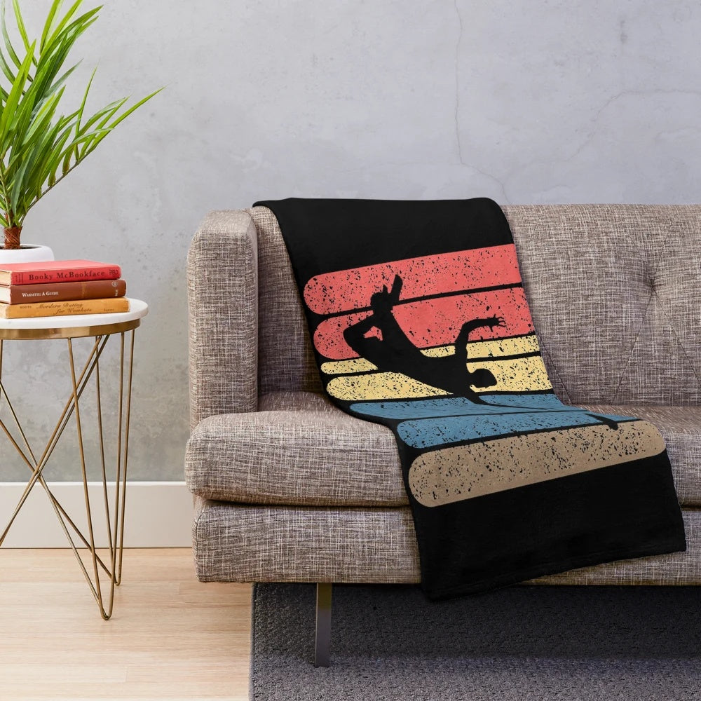 Retro vintage ultimate frisbee plush blanket