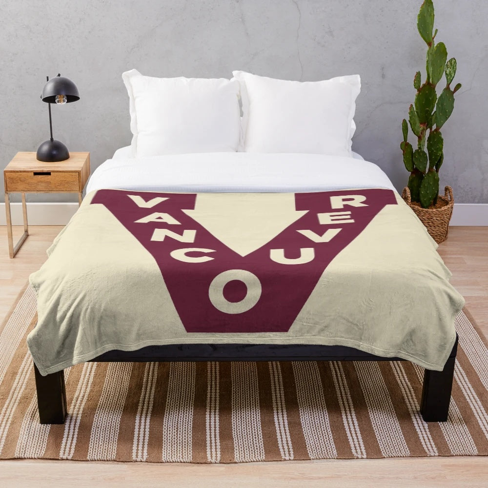 Retro vintage Vancouver Millionaires hockey team plush blanket