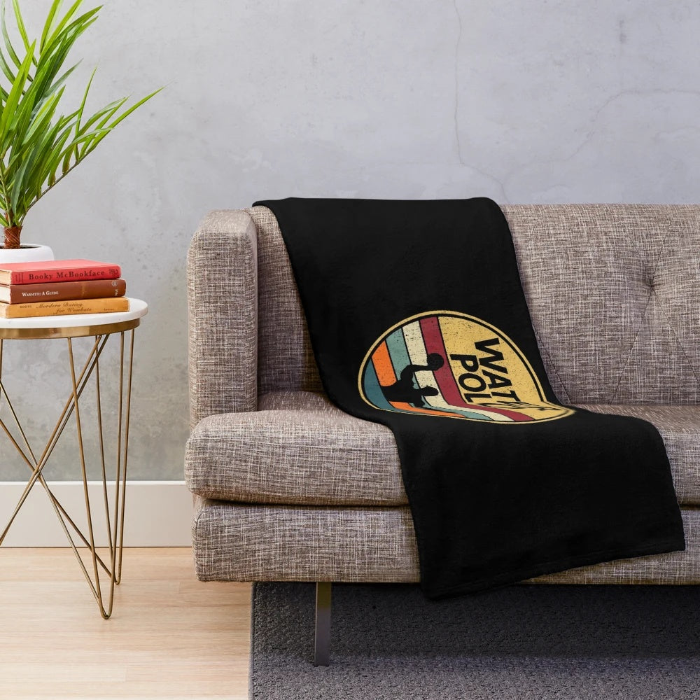 Retro vintage water polo plush blanket