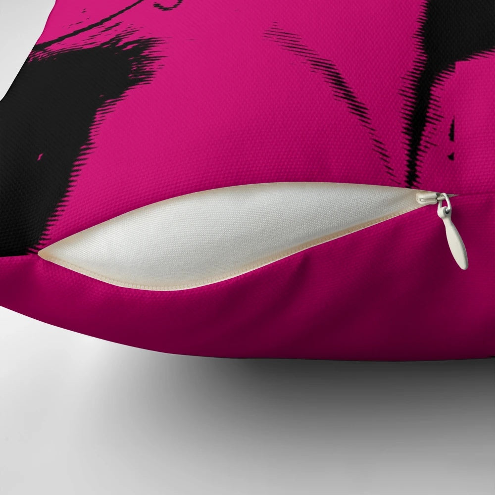 Retro vintage woman pillow with abstract pop art design