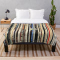 Retro Vinyl Record Plush Blanket featuring Classic Rock Bands
