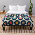 Vintage vinyl record design plush blanket