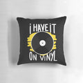 A cozy t-shirt pillow featuring a vintage vinyl record design, perfect for vinyl record collectors and music lovers.