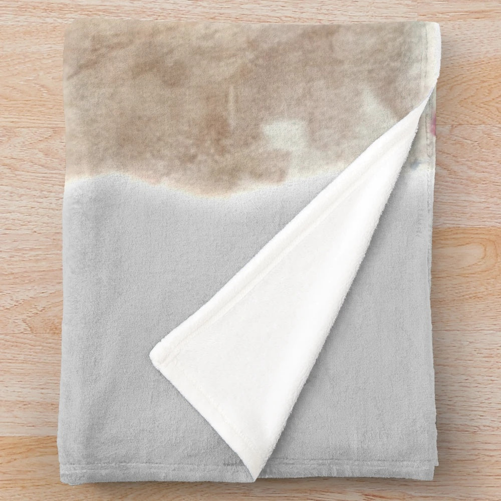 Watercolor plush blanket featuring retro movie design