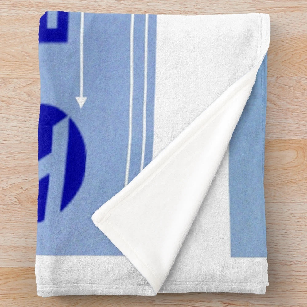 Retro-inspired 727 aircraft plush blanket