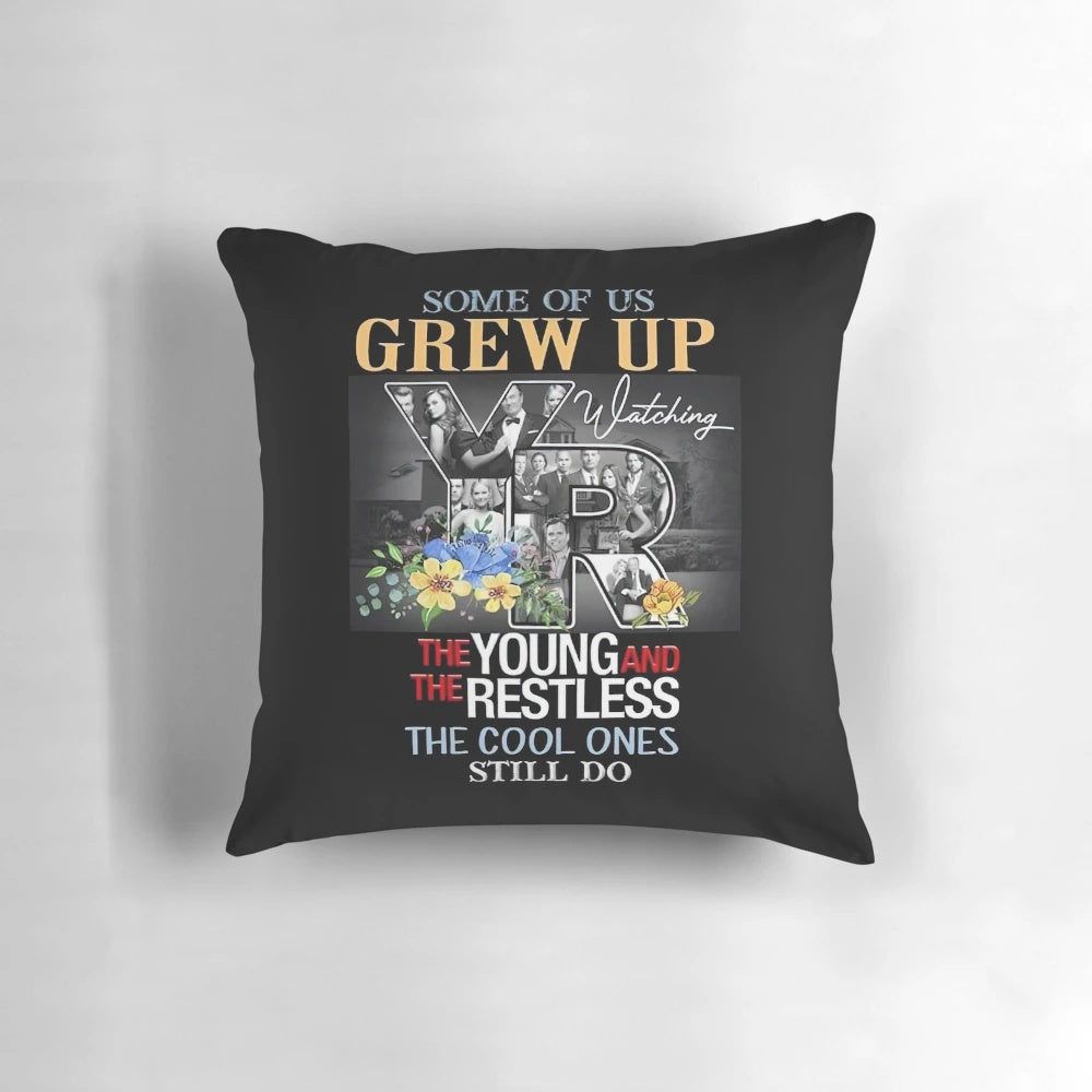 Retro-style Pillow featuring the cast of the classic American TV series The Young and the Restless