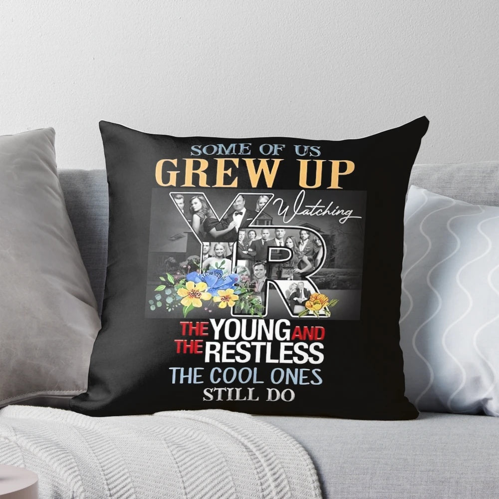 Retro-style Pillow featuring the cast of the classic American TV series The Young and the Restless