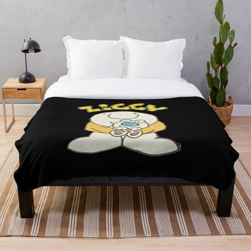 Ziggy Stardust Cartoon Character Plush Blanket