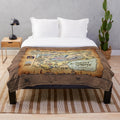 Revel Grove inspired plush blanket featuring medieval art print design