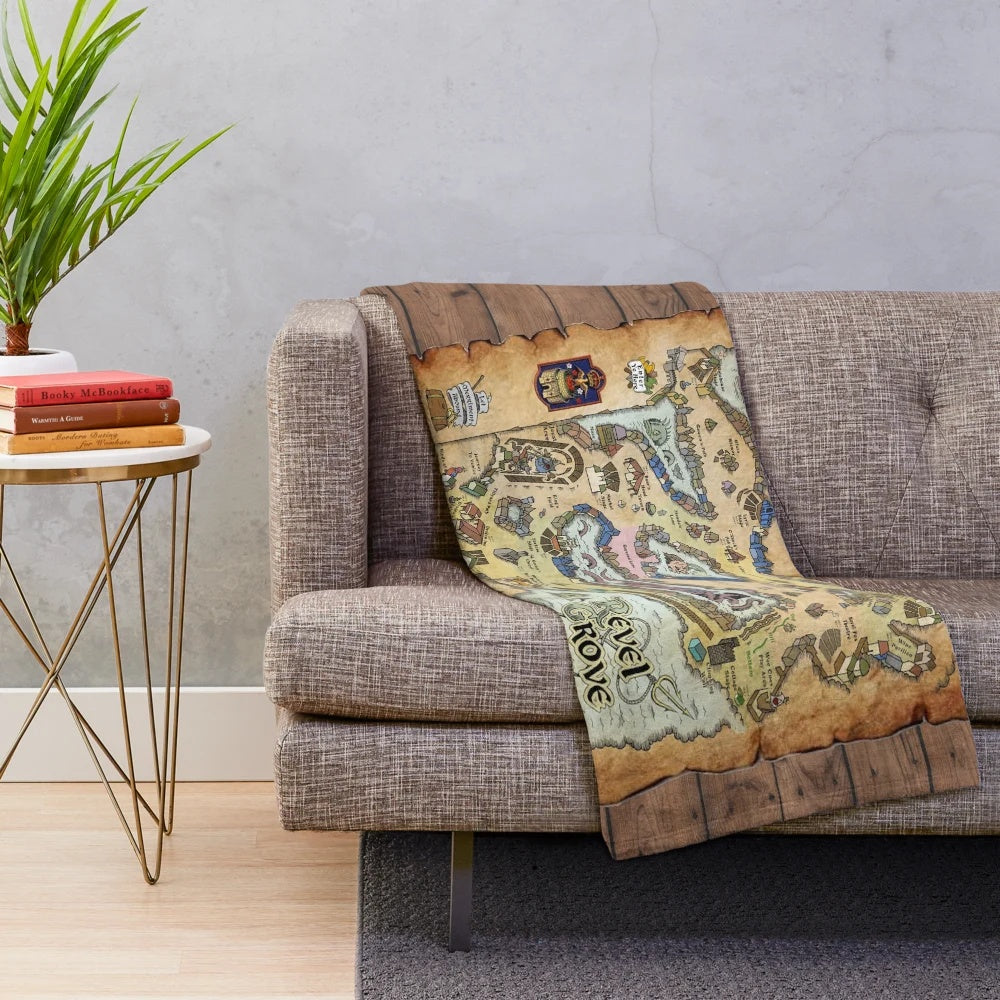 Revel Grove inspired plush blanket featuring medieval art print design