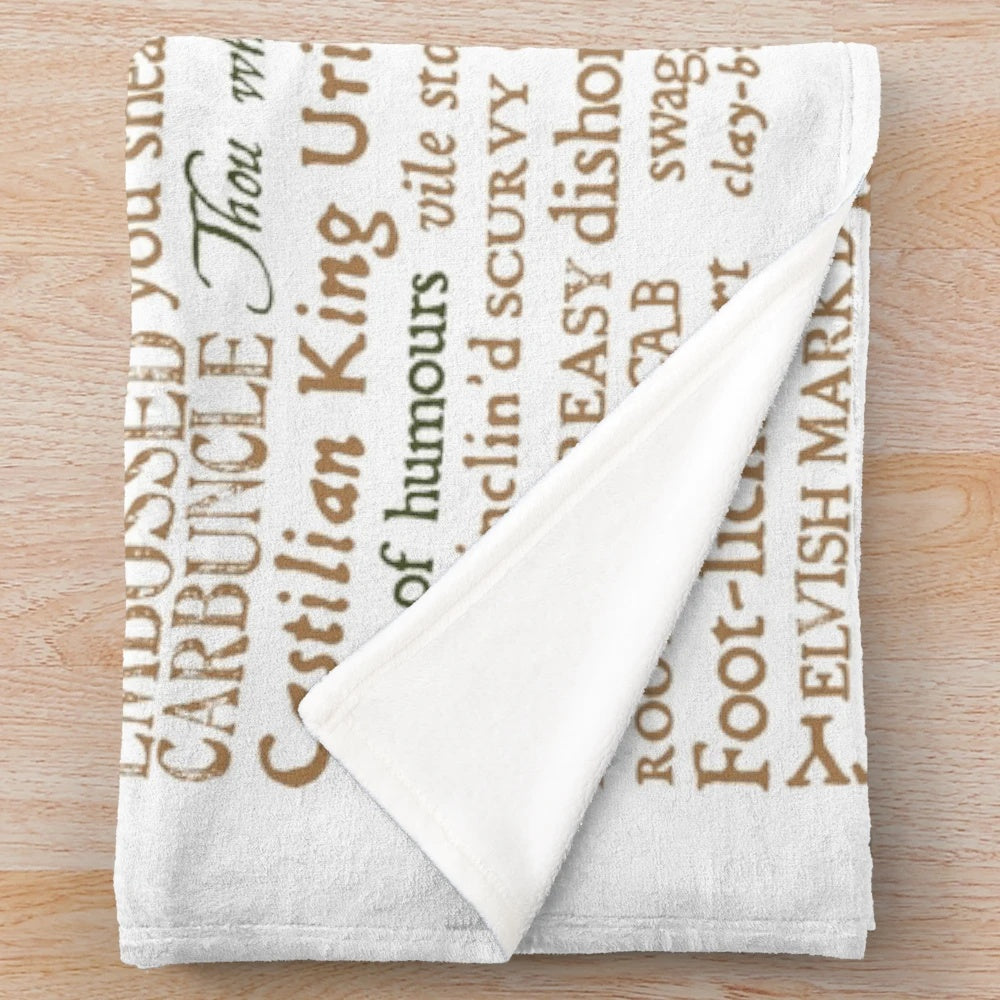 Revised Shakespeare Insults Collection Plush Blanket