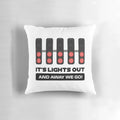 Formula 1 inspired pillow with the phrase "It's Lights Out and Away We Go!
