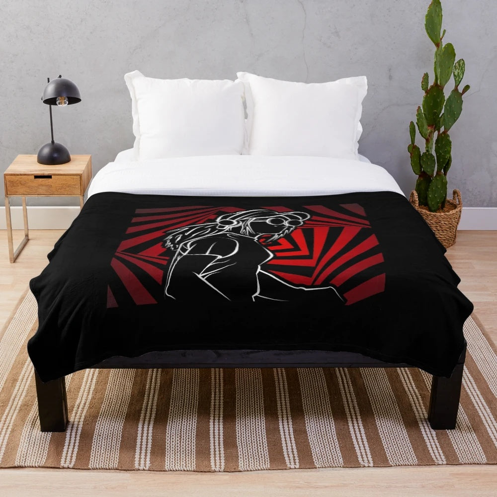 Rezz-inspired plush blanket with mass manipulation design