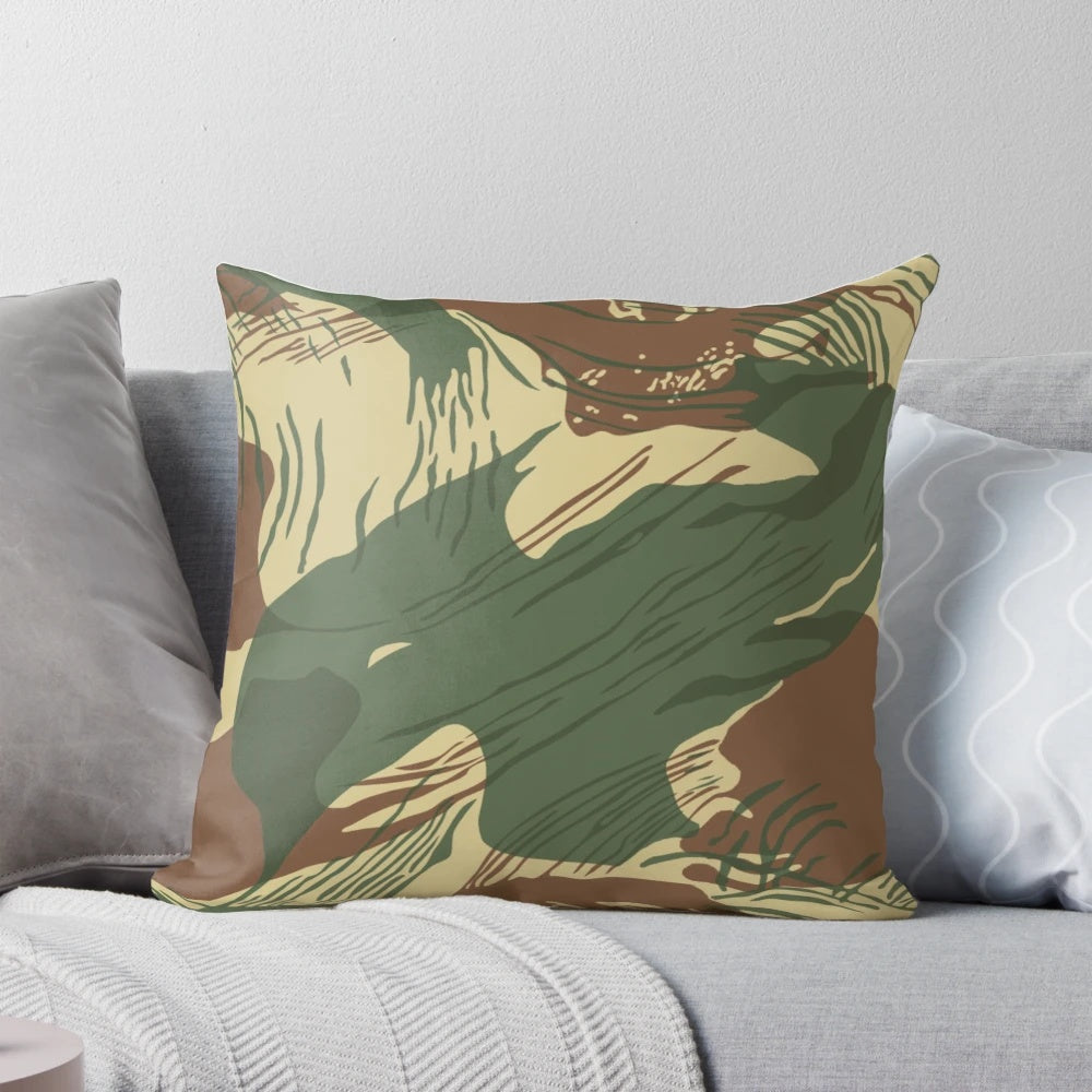 Rhodesian Army Brushstroke Camouflage Decorative Throw Pillow