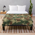 Rhodesian-inspired brush stroke camouflage plush blanket