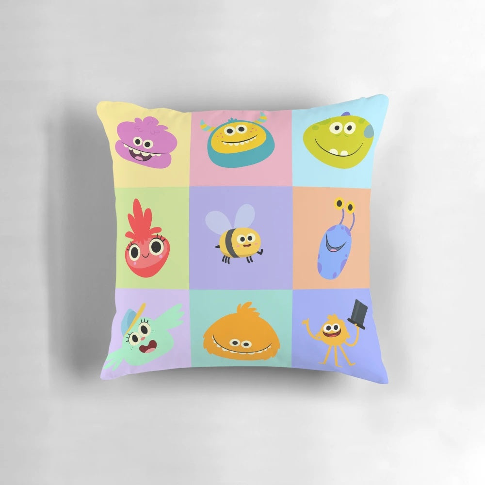 Rhymington Square Pattern 01 Pillow with Super Simple Songs and Monsters