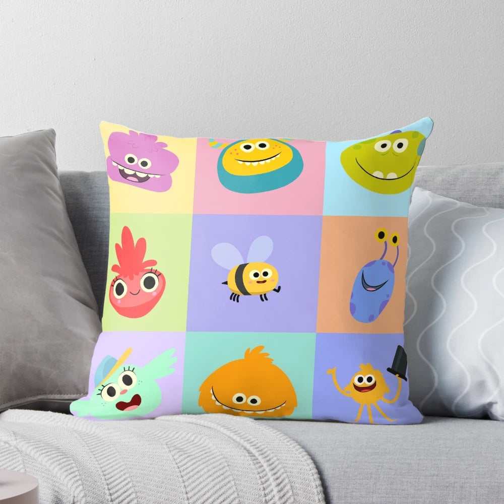 Rhymington Square Pattern 01 Pillow with Super Simple Songs and Monsters