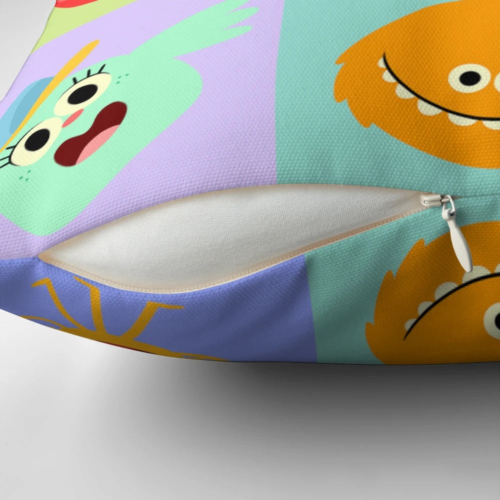 Rhymington Square Pattern 01 Pillow with Super Simple Songs and Monsters