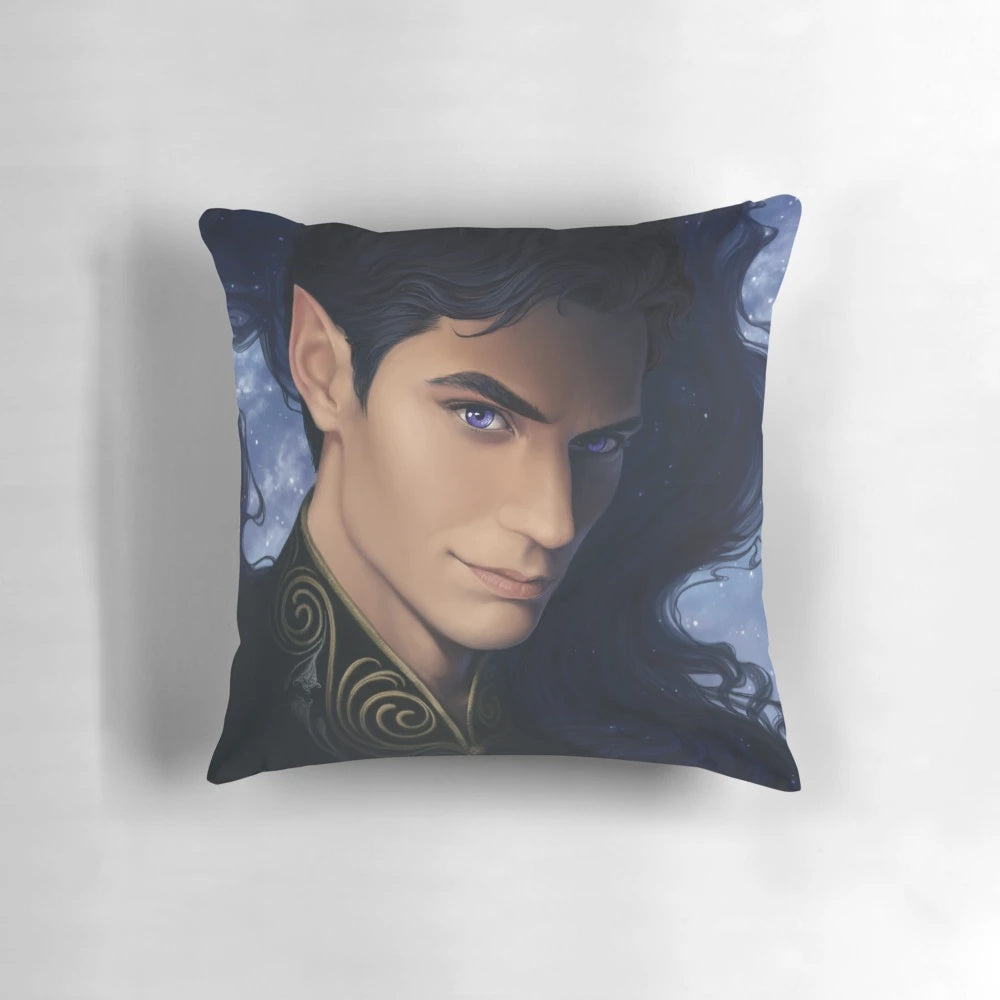 Rhysand Pillow featuring the iconic High Lord of the Night Court from the A Court of Thorns and Roses series by Sarah J. Maas