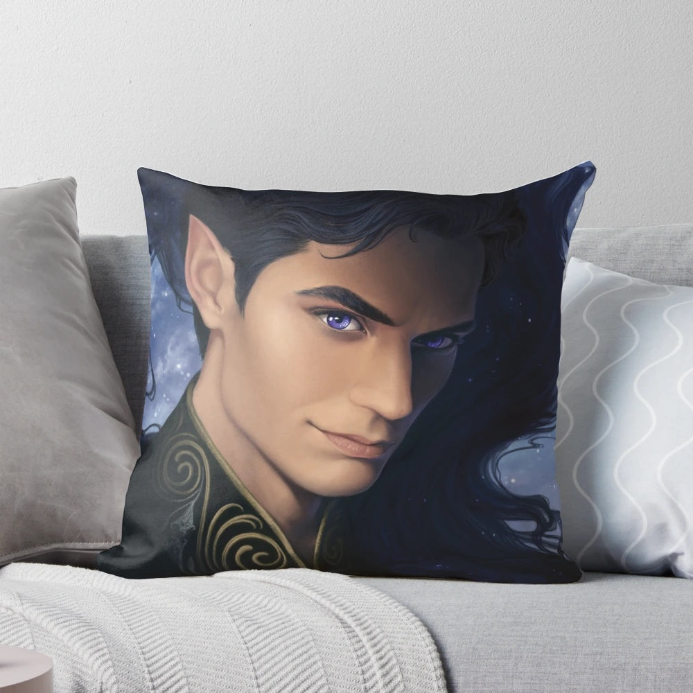 Rhysand Pillow featuring the iconic High Lord of the Night Court from the A Court of Thorns and Roses series by Sarah J. Maas