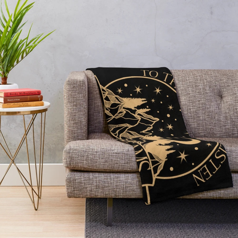 Soft and cozy plush blanket featuring a Rhysand quote from the A Court of Thorns and Roses series by Sarah J. Maas