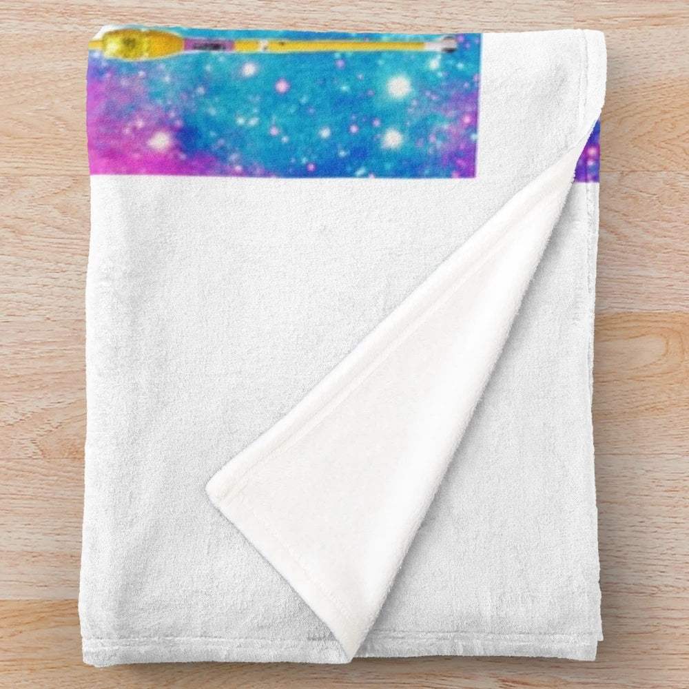 Rhythmic gymnastics clubs plush blanket with image of clubs