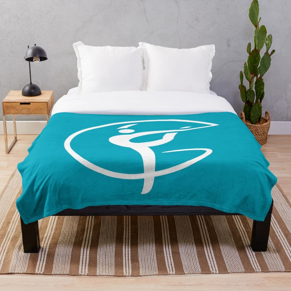 Gymnastics plush blanket with rhythmic gymnastics design
